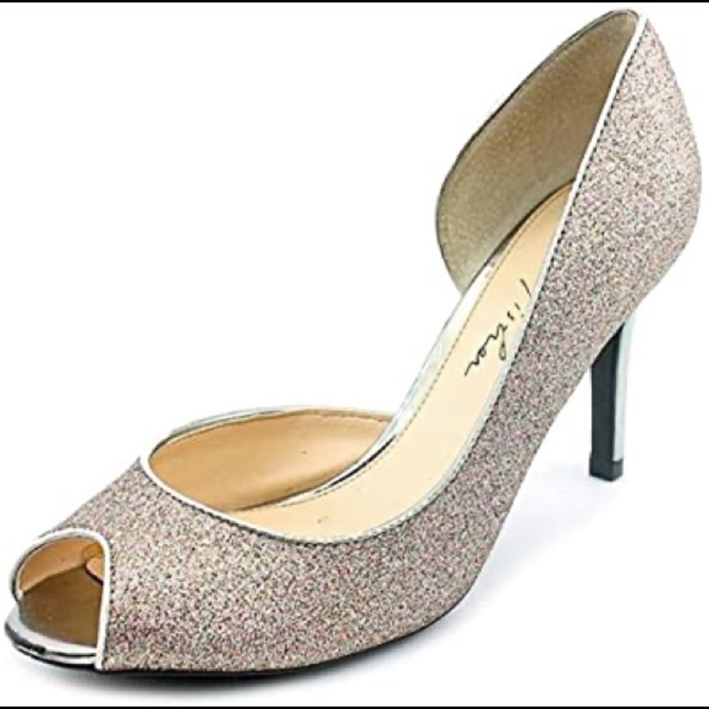 Silver Multi Texture "Joey3" Marc Fisher Heels 8m - image 1